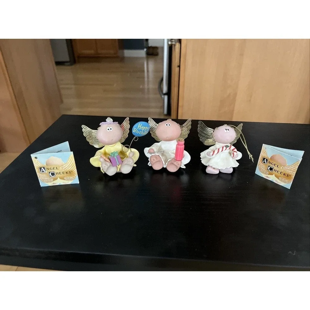 Angel Cheeks Lot of 3 Figurines. Birthday, New Baby, Xmas